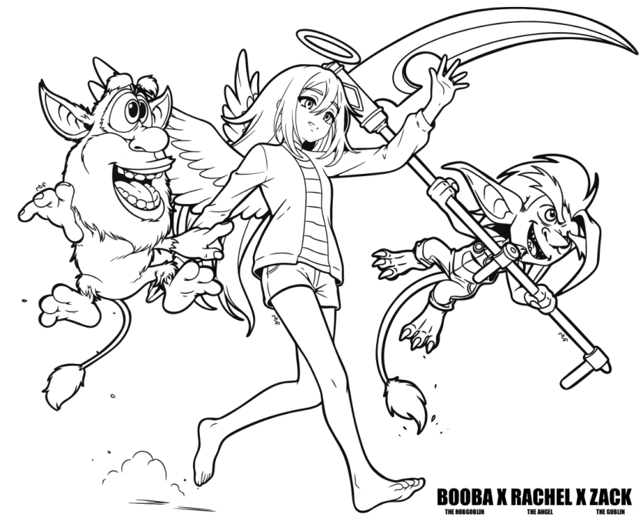 Angel & Goblinoids - Lineart - By RachelTheFictionkin.png