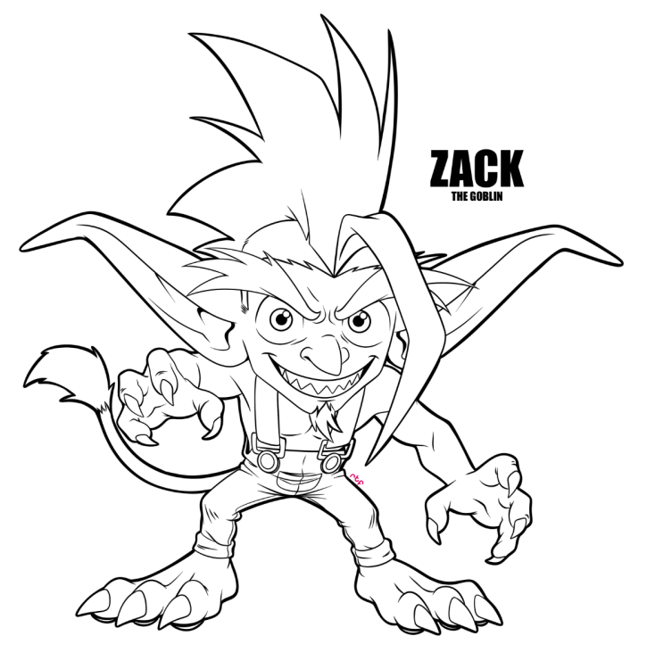 Zachery the Gobs - Lineart - By RachelTheFictionkin.png