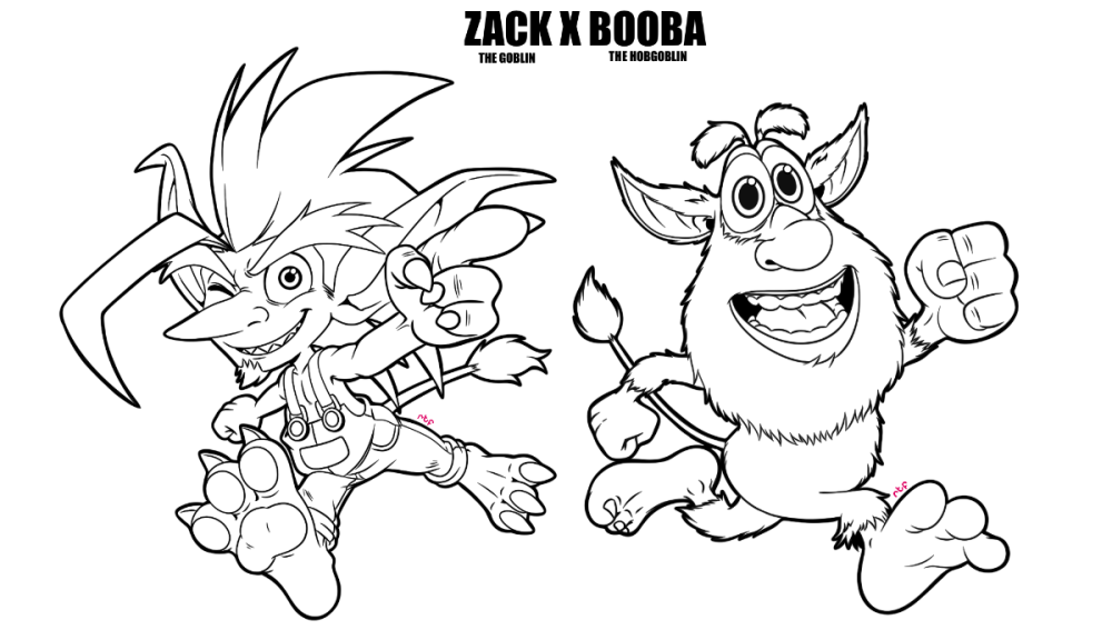 Zack X Booba - Lineart - By RachelTheFictionkin.png
